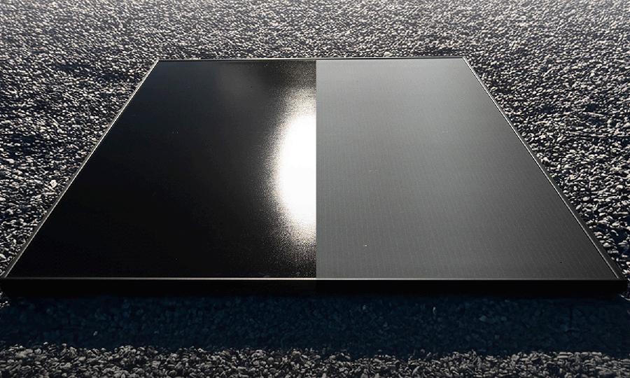 Blendvergleich zwischen normalen Solarmodul und dem M450